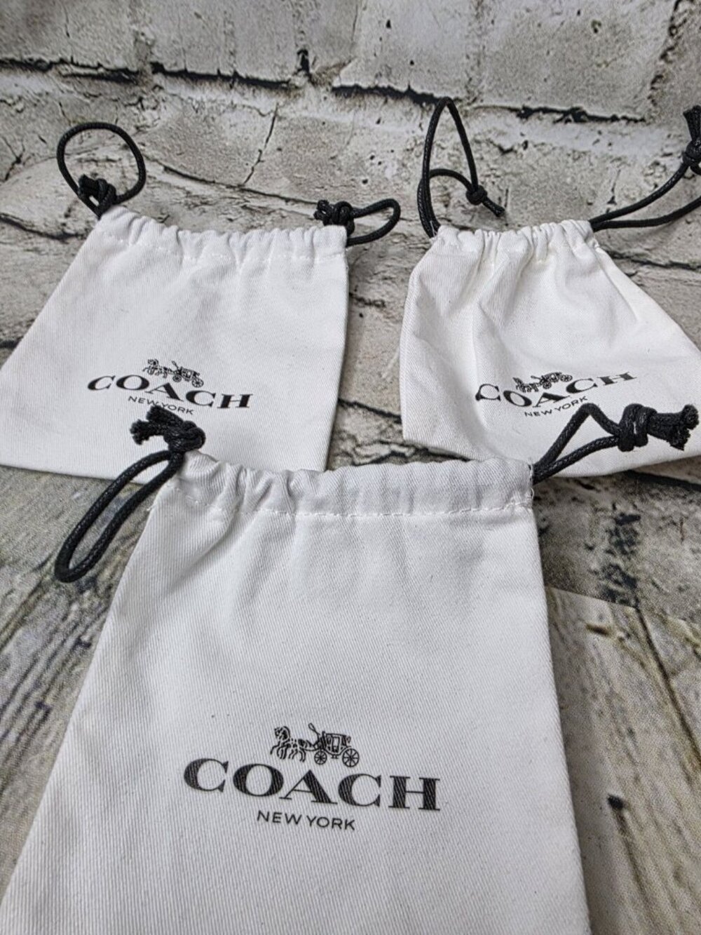 Coach Jewelry Drawstring Pouch Dust Bag Set of 3    4.5 x 4.5"